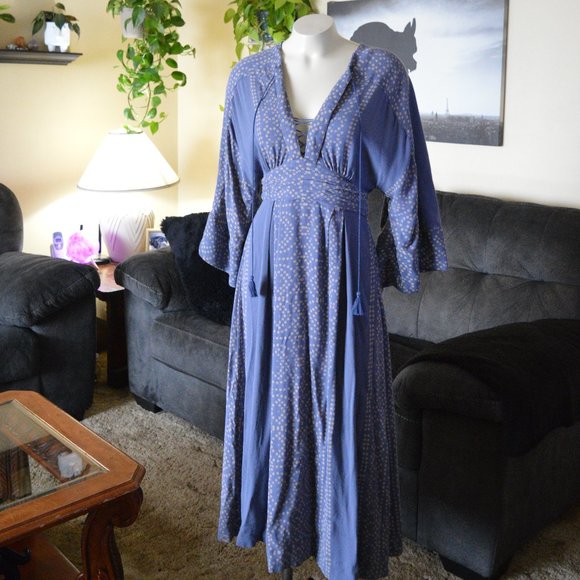 Free People Dresses & Skirts - Free People Boho Maxi Dress Hippie Bohemian Western